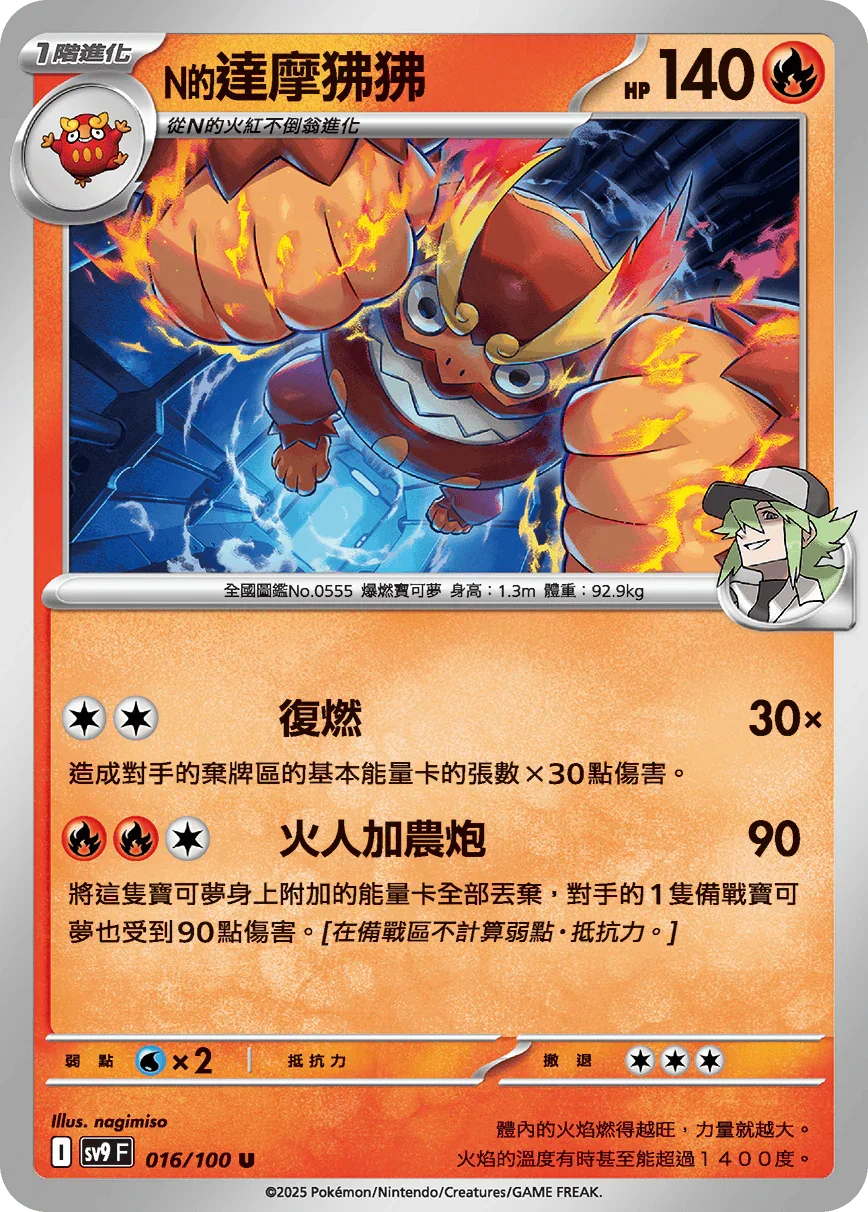 SV9F 016/100 N的達摩狒狒 U