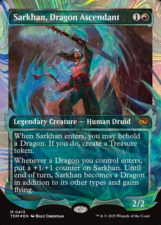 [Foil] TDM 413 Sarkhan, Dragon Ascendant (0413 - Ghostfire Showcase Halo Foil) M
