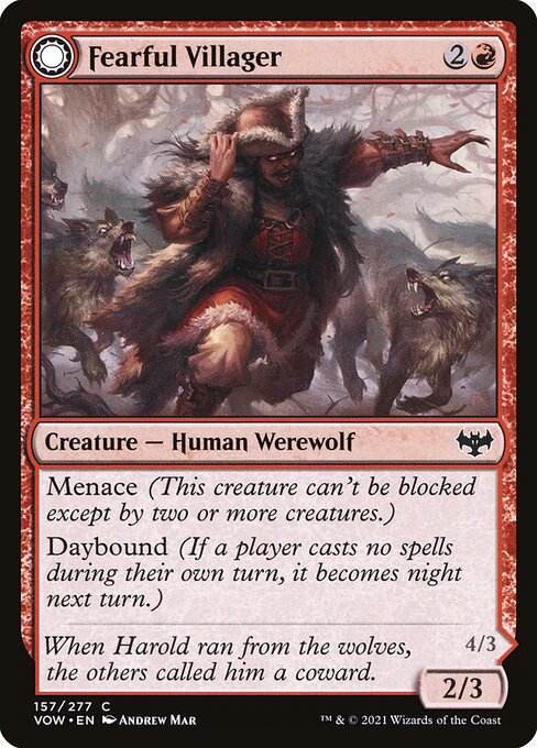 [Foil] VOW 157 Fearful Villager C