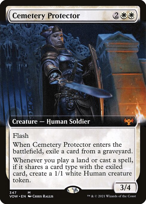 [Foil] VOW 347 Cemetery Protector (Extended Art) M