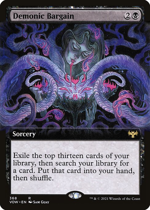 [Foil] VOW 368 Demonic Bargain (Extended Art) R