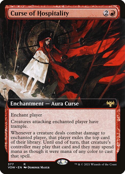 [Foil] VOW 377 Curse of Hospitality (Extended Art) R