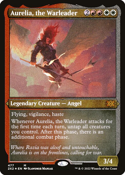 [Foil Etched] 2X2 477 Aurelia, the Warleader (Foil Etched) M