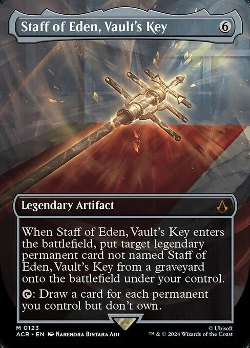 [Foil] ACR 123 Staff of Eden, Vault's Key (0123 - Borderless) M