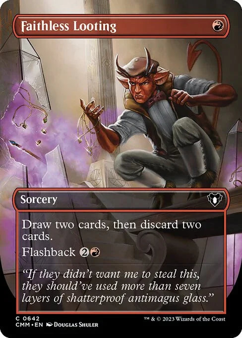 [Foil] CMM 642 Faithless Looting (Borderless) C
