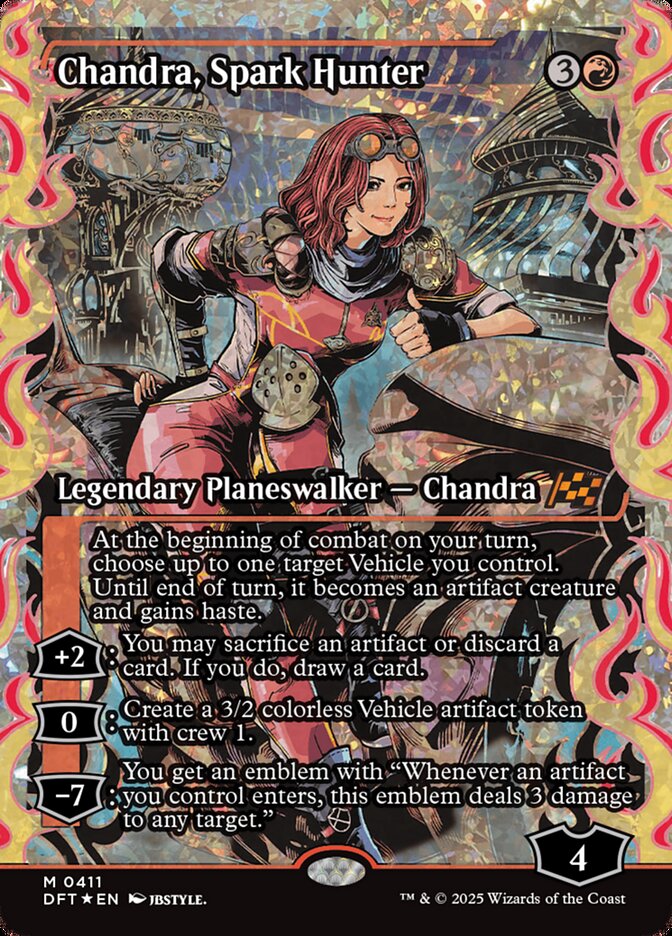 [Foil] DFT 411 Chandra, Spark Hunter (0411 - Japan Showcase Fracture Foil) M