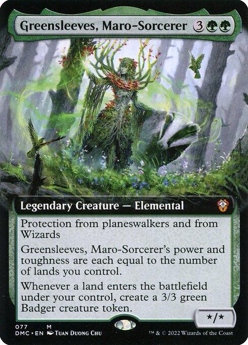 [Foil] DMC 077 Greensleeves, Maro-Sorcerer (Extended Art) M