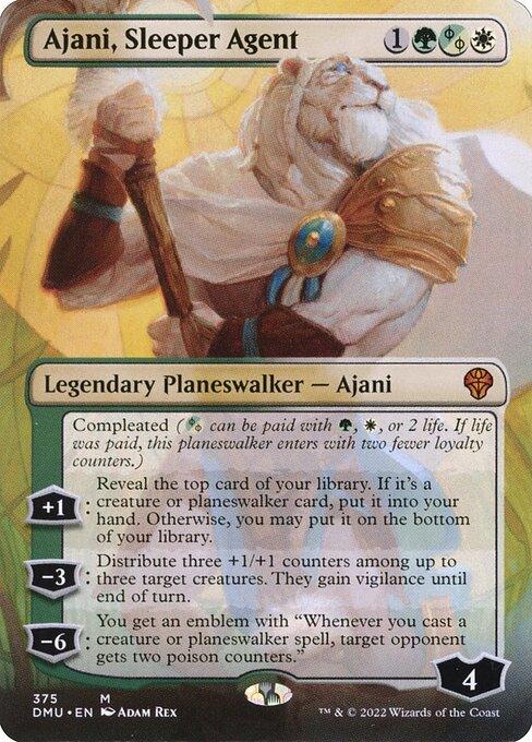 [Foil] DMU 375 Ajani, Sleeper Agent (Borderless - 375) M