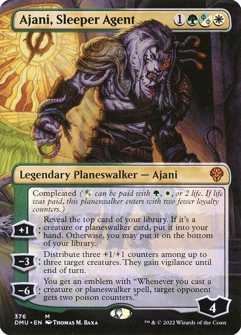 [Foil] DMU 376 Ajani, Sleeper Agent (Borderless - 376) M