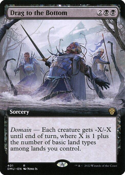 [Foil] DMU 401 Drag to the Bottom (Extended Art) R