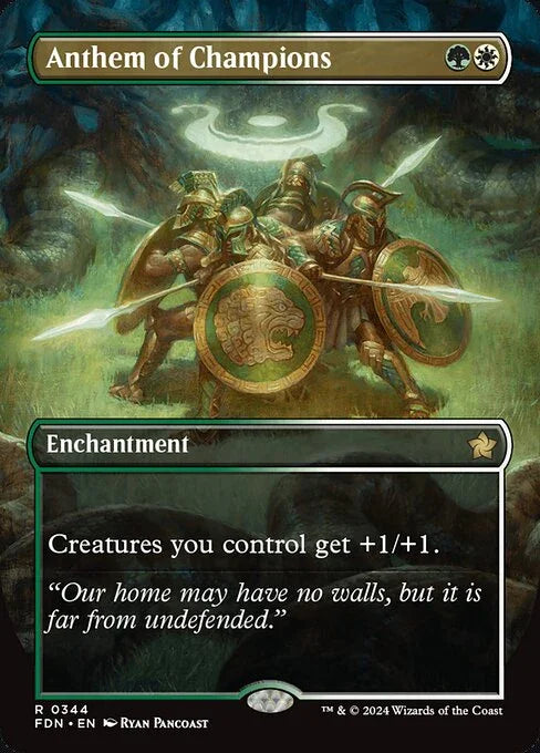 [Foil] FDN 344 Anthem of Champions (0344 - Borderless) R