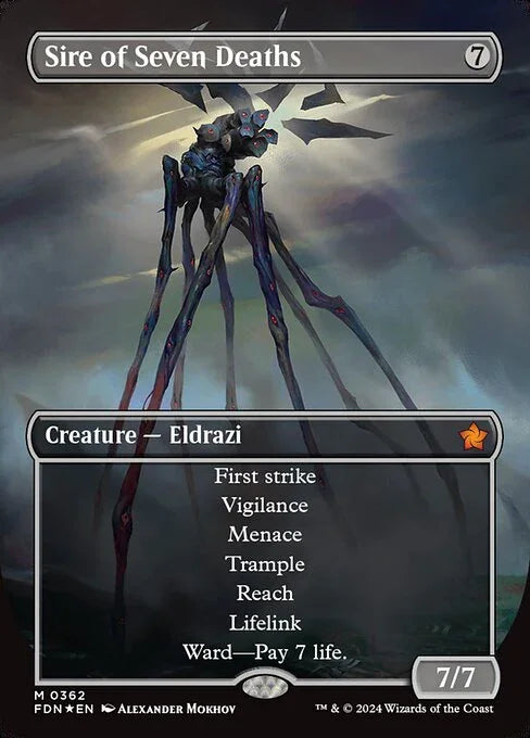 [Foil] FDN 362 Sire of Seven Deaths (0362 - Borderless Mana Foil) M