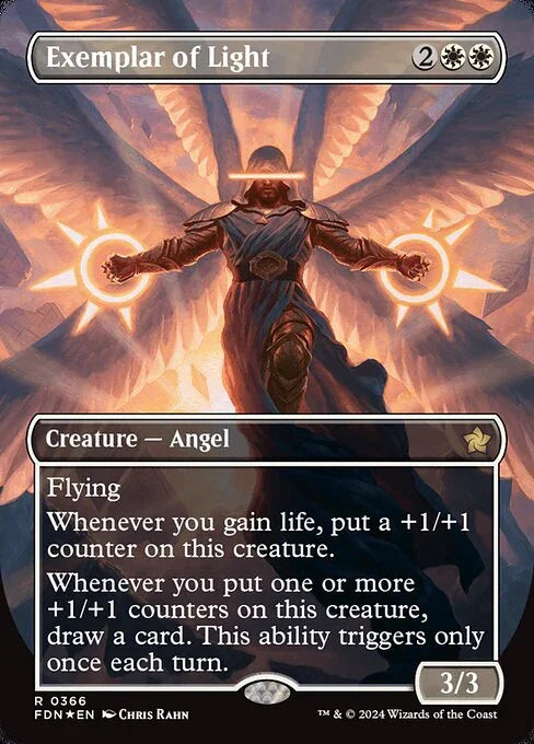 [Foil] FDN 366 Exemplar of Light (0366 - Borderless Mana Foil) R