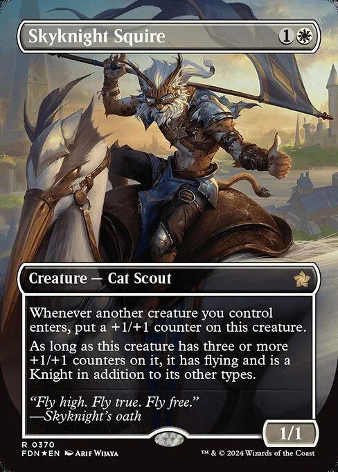 [Foil] FDN 370 Skyknight Squire (0370 - Borderless Mana Foil) R