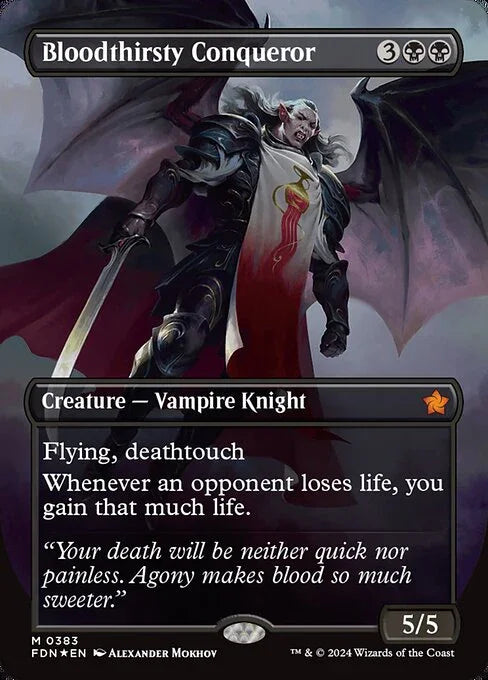 [Foil] FDN 383 Bloodthirsty Conqueror (0383 - Borderless Mana Foil) M