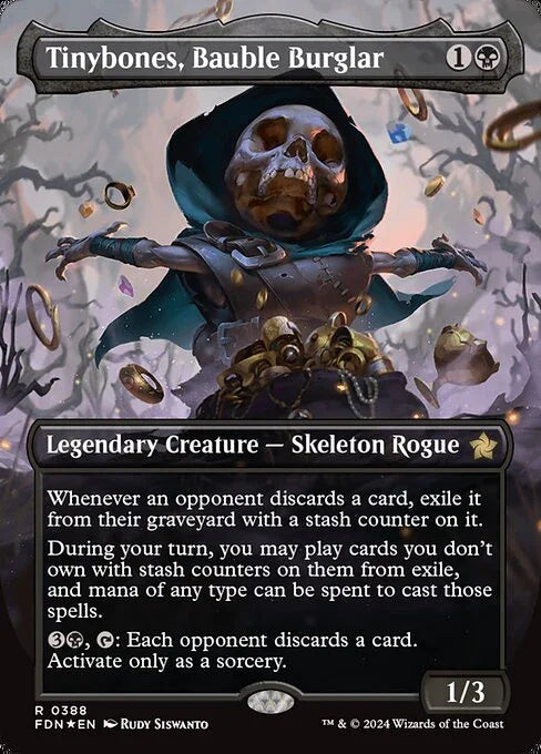 [Foil] FDN 388 Tinybones, Bauble Burglar (0388 - Borderless Mana Foil) R