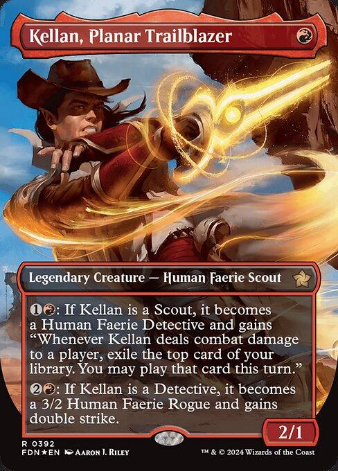 [Foil] FDN 392 Kellan, Planar Trailblazer (0392 - Borderless Mana Foil) R