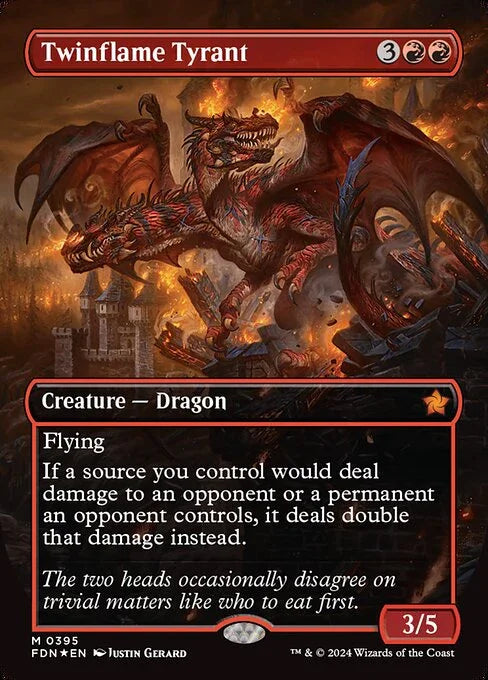 [Foil] FDN 395 Twinflame Tyrant (0395 - Borderless Mana Foil) M
