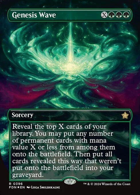 [Foil] FDN 396 Genesis Wave (0396 - Borderless Mana Foil) R