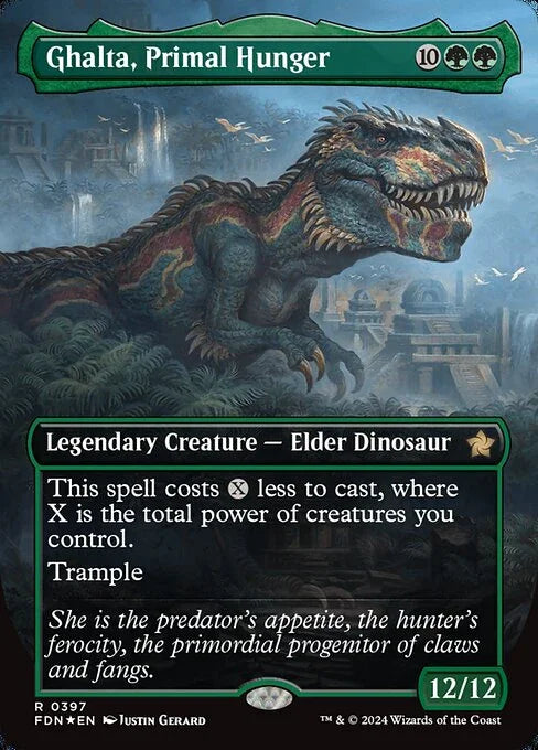 [Foil] FDN 397 Ghalta, Primal Hunger (0397 - Borderless Mana Foil) R
