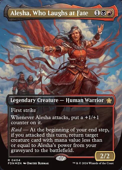 [Foil] FDN 404 Alesha, Who Laughs at Fate (0404 - Borderless Mana Foil) R
