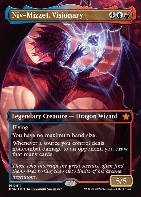 [Foil] FDN 411 Niv-Mizzet, Visionary (0411 - Borderless Mana Foil) M