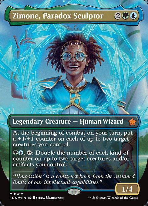 [Foil] FDN 412 Zimone, Paradox Sculptor (0412 - Borderless Mana Foil) M