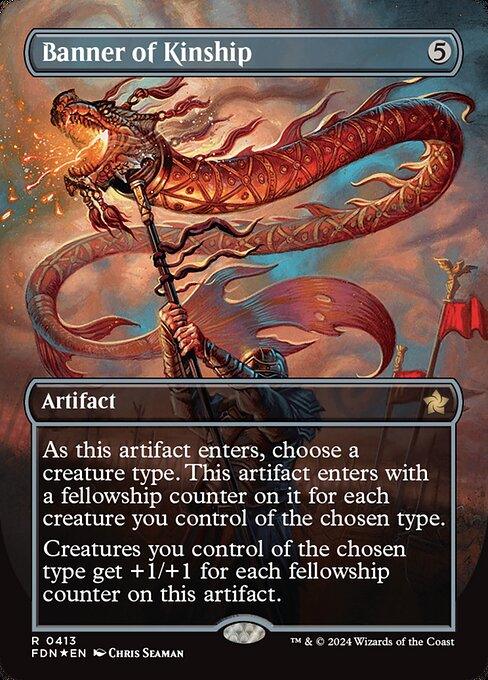 [Foil] FDN 413 Banner of Kinship (0413 - Borderless Mana Foil) R