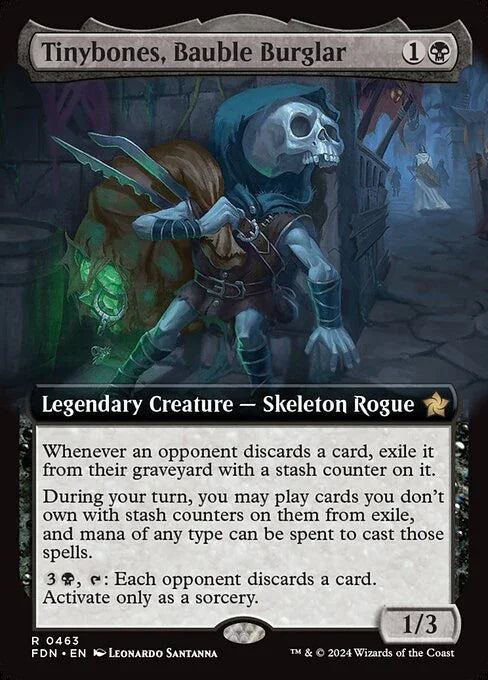 [Foil] FDN 463 Tinybones, Bauble Burglar (0463 - Extended Art) R