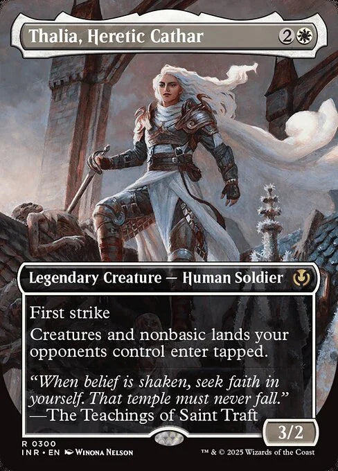 [Foil] INR 300 Thalia, Heretic Cathar (0300 - Borderless) R