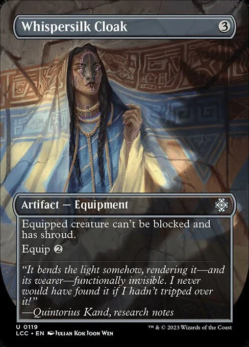 [Foil] LCC 119 Whispersilk Cloak (0119 - Borderless Box Topper) U