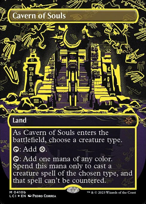 [Foil] LCI 410 Cavern of Souls (0410b - Borderless (Neon Ink Yellow)) M