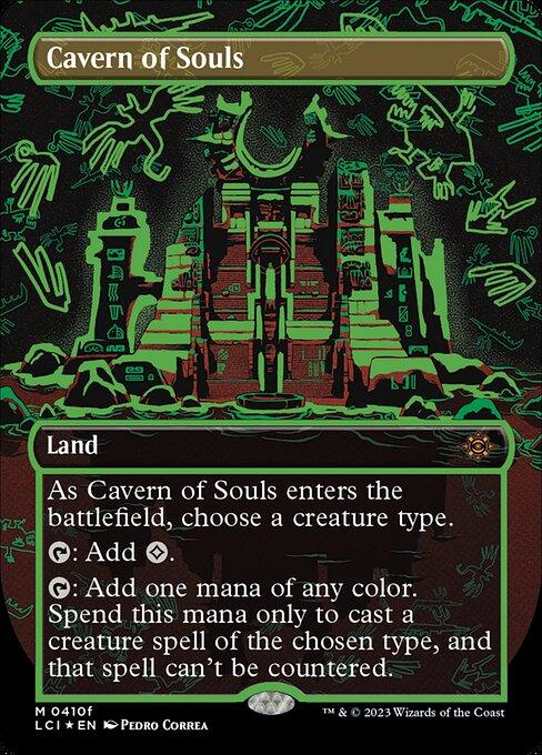[Foil] LCI 410 Cavern of Souls (0410f - Borderless (Neon Ink Green)) M