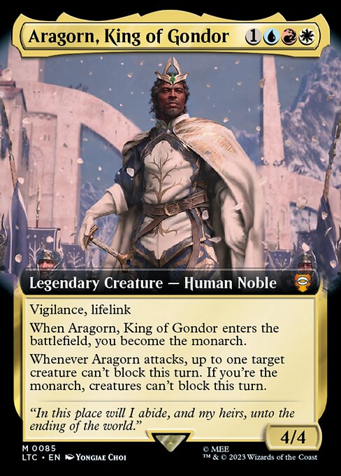 [Foil] LTC 085 Aragorn, King of Gondor (Extended Art) M