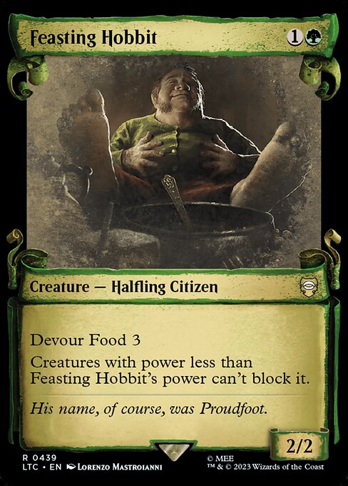 [Foil] LTC 439 Feasting Hobbit (0439 - Scroll Showcase - Silver Foil) R