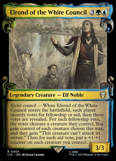 [Foil] LTC 454 Elrond of the White Council (0454 - Scroll Showcase - Silver Foil) R