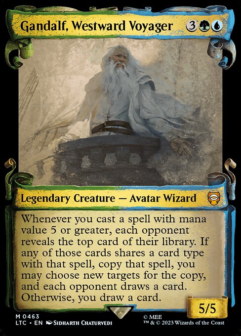 [Foil] LTC 463 Gandalf, Westward Voyager (0463 - Scroll Showcase - Silver Foil) M