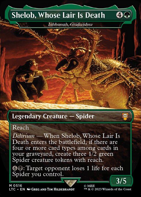 [Foil] LTC 516 Ishkanah, Grafwidow (0516 - Shelob, Whose Lair is Death - Borderless Silver Foil) M