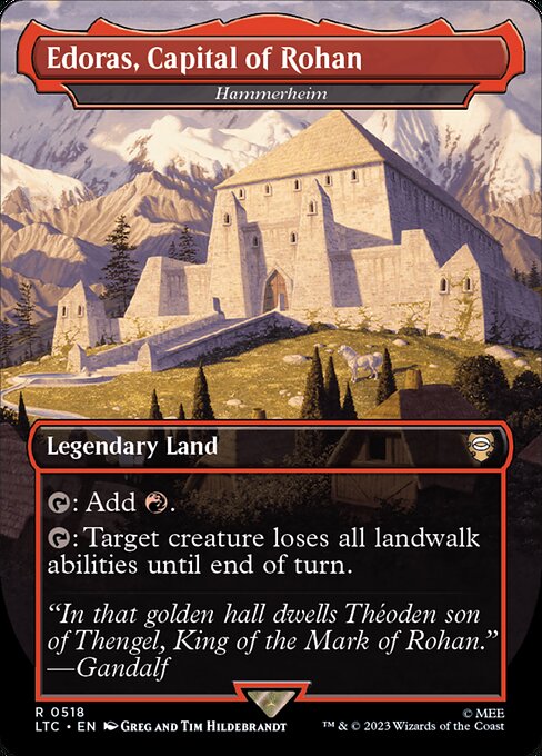 [Foil] LTC 518 Hammerheim (0518 - Edoras, Capital of Rohan - Borderless Silver Foil) R