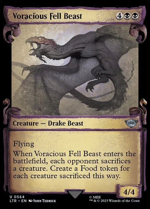 [Foil] LTR 564 Voracious Fell Beast (0564 - Scroll Showcase - Silver Foil) U