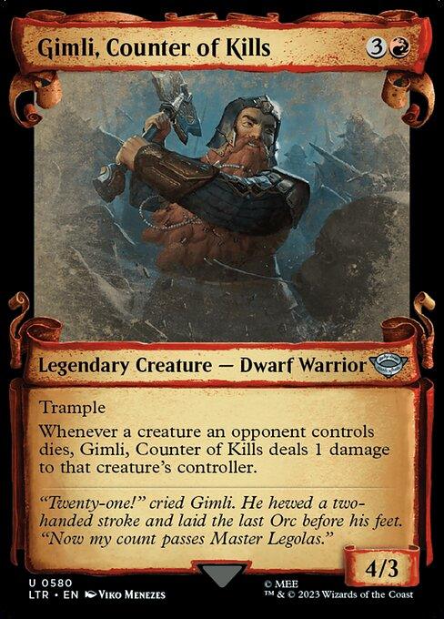 [Foil] LTR 580 Gimli, Counter of Kills (0580 - Scroll Showcase - Silver Foil) U