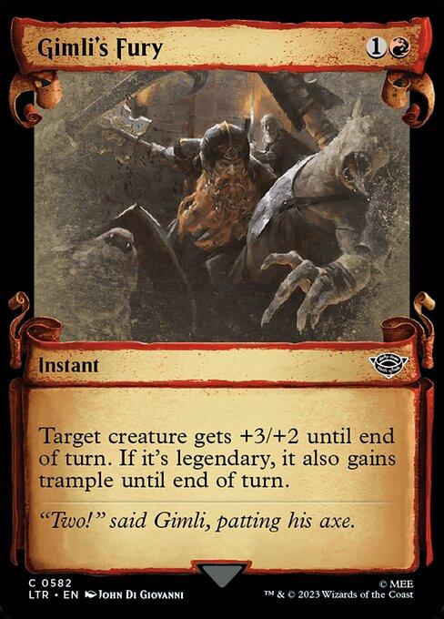 [Foil] LTR 582 Gimli's Fury (0582 - Scroll Showcase - Silver Foil) C