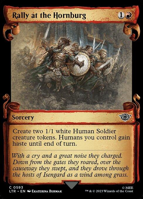 [Foil] LTR 593 Rally at the Hornburg (0593 - Scroll Showcase - Silver Foil) C