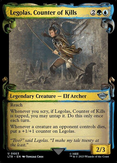 [Foil] LTR 663 Legolas, Counter of Kills (0663 - Scroll Showcase - Silver Foil) U