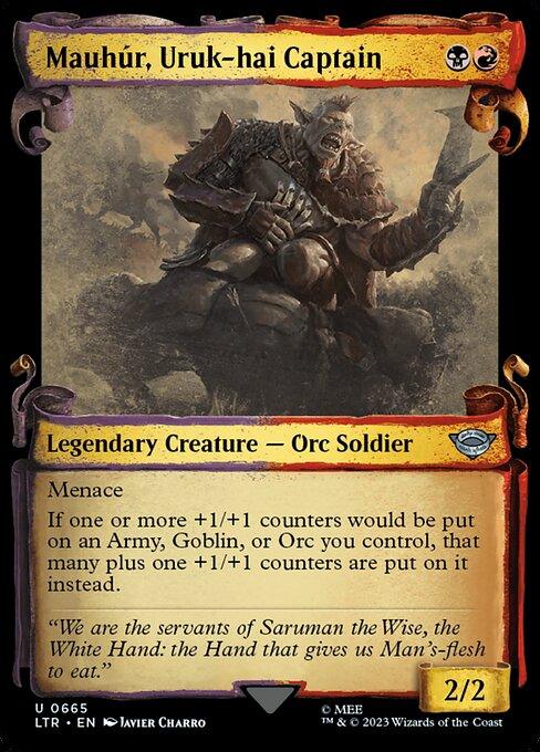 [Foil] LTR 665 Mauhur, Uruk-hai Captain (0665 - Scroll Showcase - Silver Foil) U