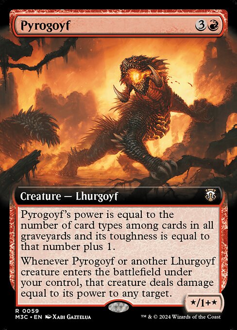 [Foil] M3C 059 Pyrogoyf (0059 - Extended Art Ripple Foil) R