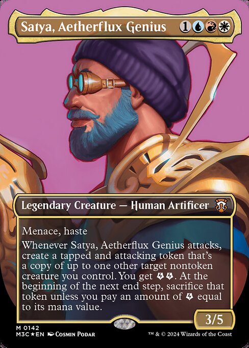 [Foil] M3C 142 Satya, Aetherflux Genius (0142 - Ripple Foil Borderless) M