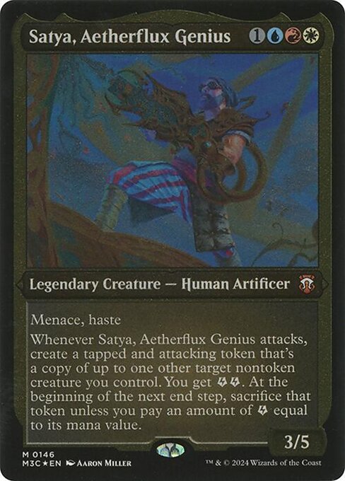 [Foil Etched] M3C 146 Satya, Aetherflux Genius (0146 - Foil Etched Display Commander - Not Tournament Legal) M