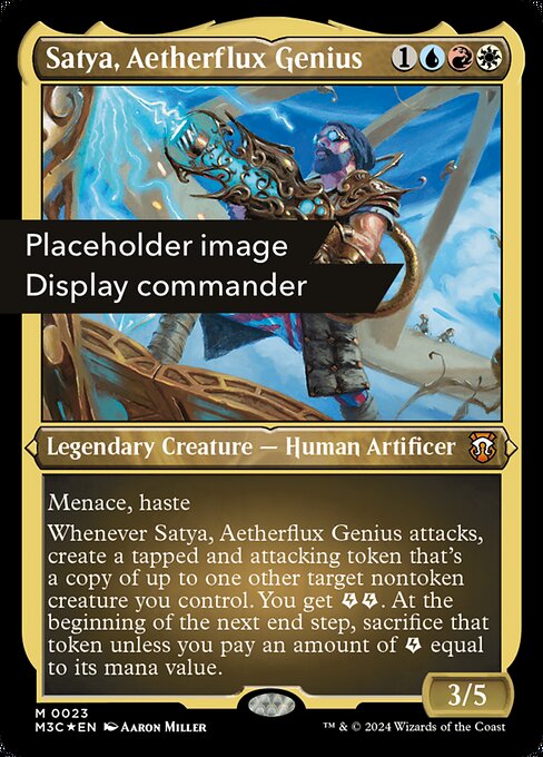 [Foil] M3C 150 Satya, Aetherflux Genius (0150 - Ripple Foil Display Commander - Not Tournament Legal) M