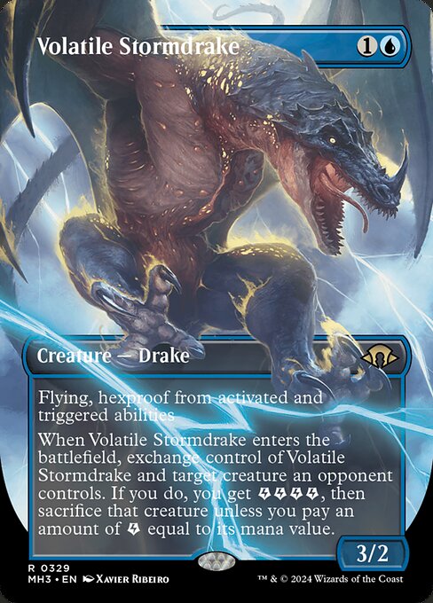 [Foil] MH3 329 Volatile Stormdrake (0329 - Borderless) R